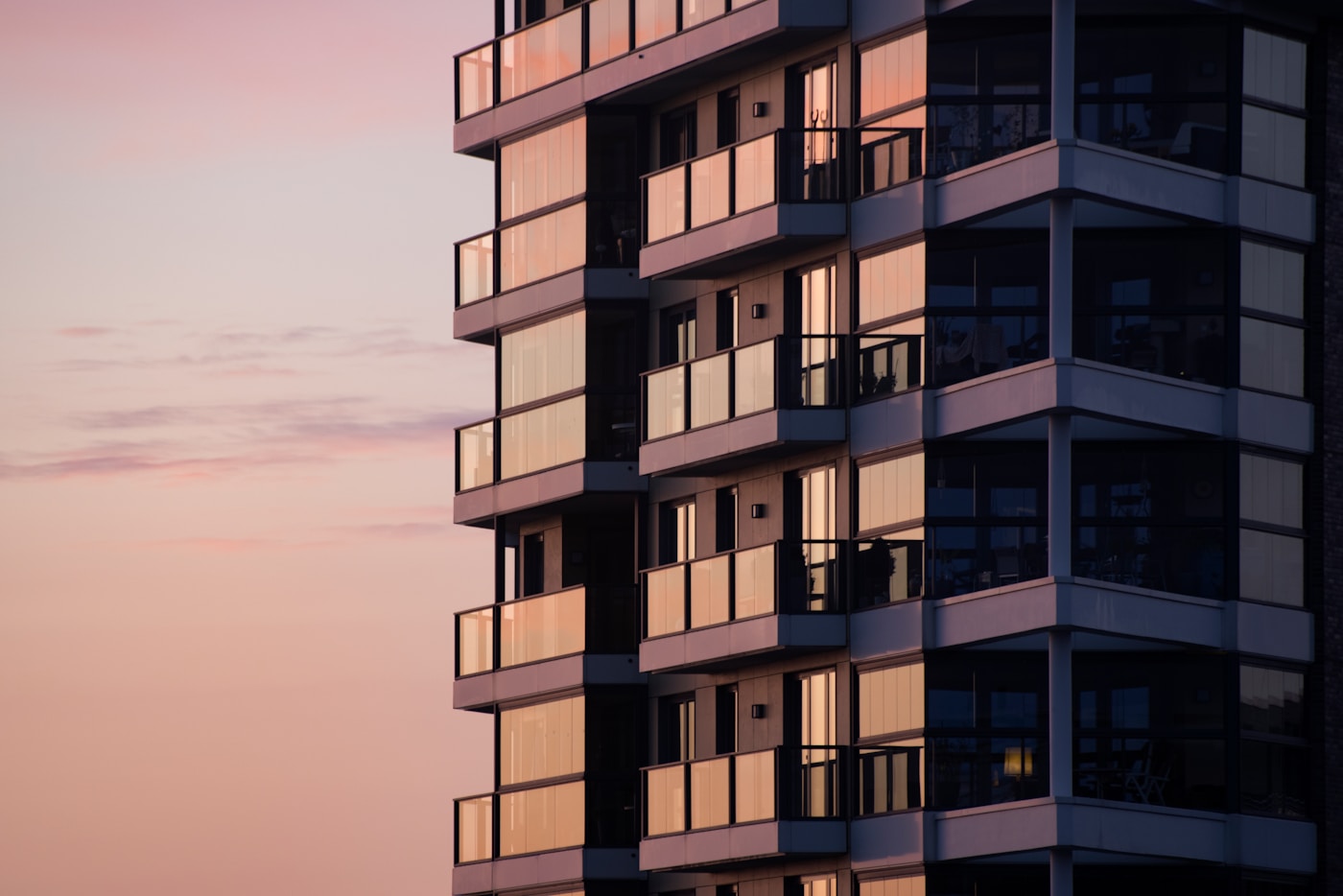 Modern architecture of a new residential development